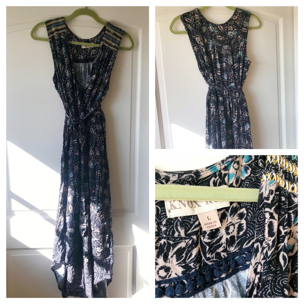 Navy Blue Knox Rose Floral Maxi